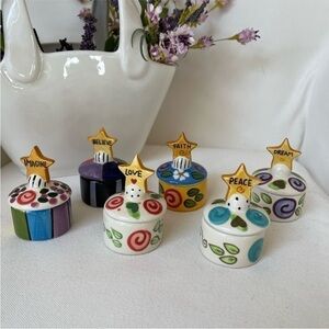 Csara by Bird Brain Set of Six Hand-Painted Trinket Holders